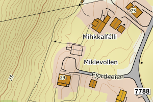 Kartbilde fra WMS-tjeneste av avviket