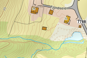 Kartbilde fra WMS-tjeneste av avviket