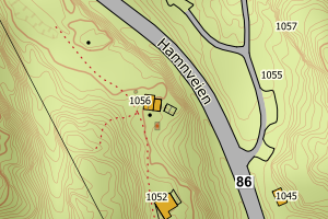 Kartbilde fra WMS-tjeneste av avviket