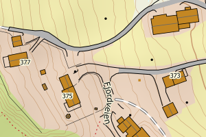 Kartbilde fra WMS-tjeneste av avviket