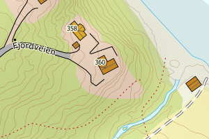 Kartbilde fra WMS-tjeneste av avviket