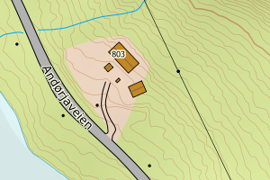 Kartbilde fra WMS-tjeneste av avviket