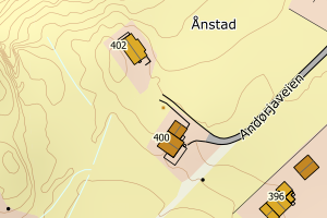 Kartbilde fra WMS-tjeneste av avviket