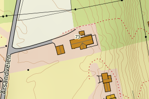 Kartbilde fra WMS-tjeneste av avviket