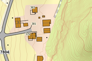Kartbilde fra WMS-tjeneste av avviket