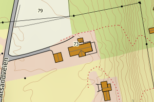 Kartbilde fra WMS-tjeneste av avviket