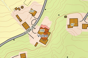 Kartbilde fra WMS-tjeneste av avviket