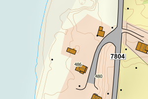 Kartbilde fra WMS-tjeneste av avviket