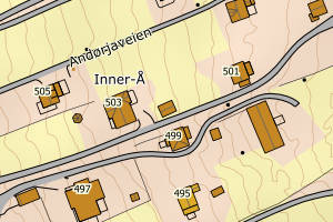 Kartbilde fra WMS-tjeneste av avviket