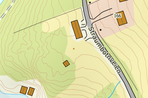 Kartbilde fra WMS-tjeneste av avviket