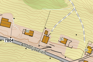 Kartbilde fra WMS-tjeneste av avviket