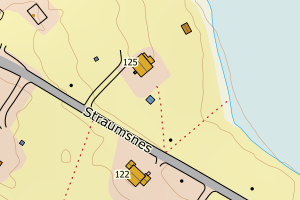Kartbilde fra WMS-tjeneste av avviket