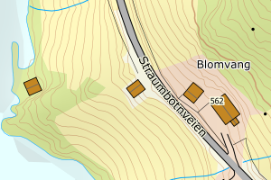 Kartbilde fra WMS-tjeneste av avviket