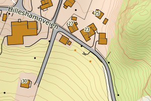 Kartbilde fra WMS-tjeneste av avviket