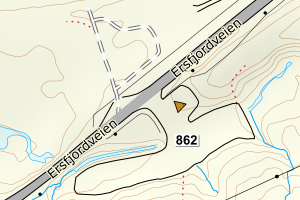 Kartbilde fra WMS-tjeneste av avviket