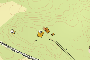 Kartbilde fra WMS-tjeneste av avviket
