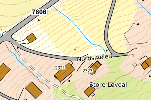 Kartbilde fra WMS-tjeneste av avviket