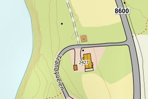 Kartbilde fra WMS-tjeneste av avviket