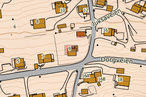 Kartbilde fra WMS-tjeneste av avviket