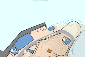 Kartbilde fra WMS-tjeneste av avviket