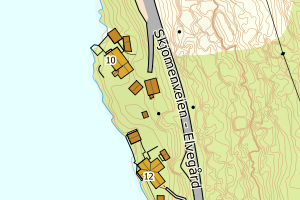 Kartbilde fra WMS-tjeneste av avviket
