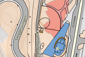 Kartbilde fra WMS-tjeneste av avviket