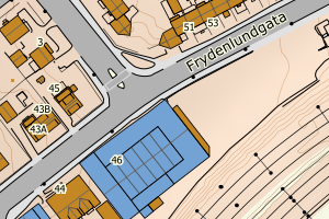 Kartbilde fra WMS-tjeneste av avviket