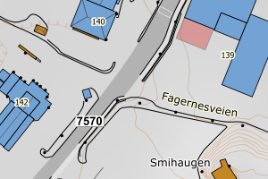 Kartbilde fra WMS-tjeneste av avviket