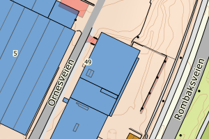 Kartbilde fra WMS-tjeneste av avviket
