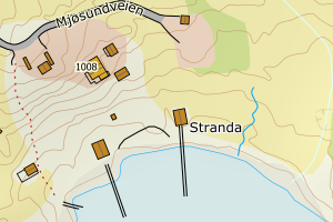 Kartbilde fra WMS-tjeneste av avviket