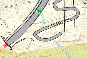 Kartbilde fra WMS-tjeneste av avviket