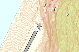 Kartbilde fra WMS-tjeneste av avviket