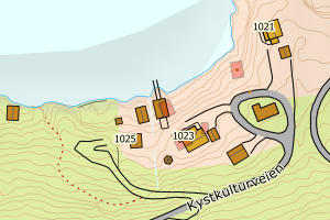 Kartbilde fra WMS-tjeneste av avviket