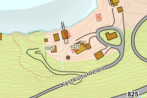 Kartbilde fra WMS-tjeneste av avviket