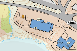 Kartbilde fra WMS-tjeneste av avviket