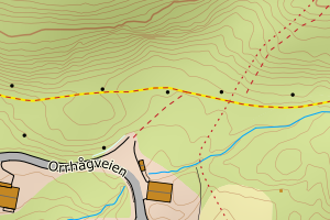 Kartbilde fra WMS-tjeneste av avviket