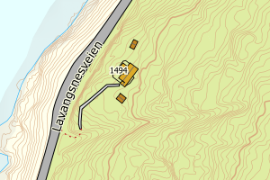 Kartbilde fra WMS-tjeneste av avviket