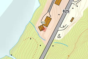 Kartbilde fra WMS-tjeneste av avviket