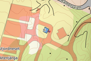 Kartbilde fra WMS-tjeneste av avviket
