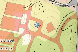 Kartbilde fra WMS-tjeneste av avviket
