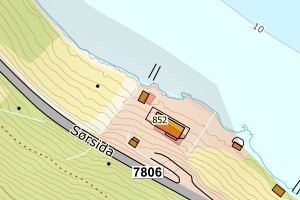 Kartbilde fra WMS-tjeneste av avviket
