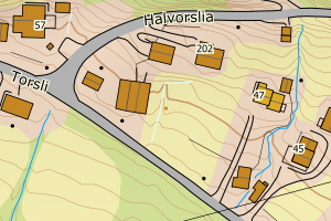 Kartbilde fra WMS-tjeneste av avviket