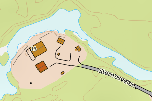 Kartbilde fra WMS-tjeneste av avviket