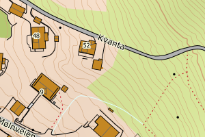 Kartbilde fra WMS-tjeneste av avviket