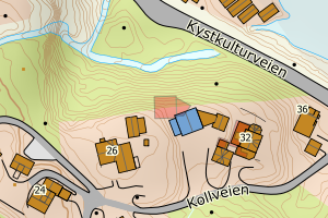 Kartbilde fra WMS-tjeneste av avviket
