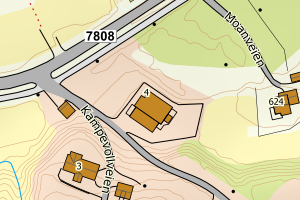 Kartbilde fra WMS-tjeneste av avviket