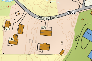 Kartbilde fra WMS-tjeneste av avviket