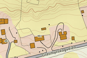 Kartbilde fra WMS-tjeneste av avviket