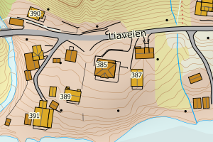 Kartbilde fra WMS-tjeneste av avviket