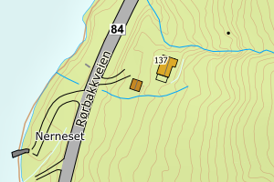 Kartbilde fra WMS-tjeneste av avviket